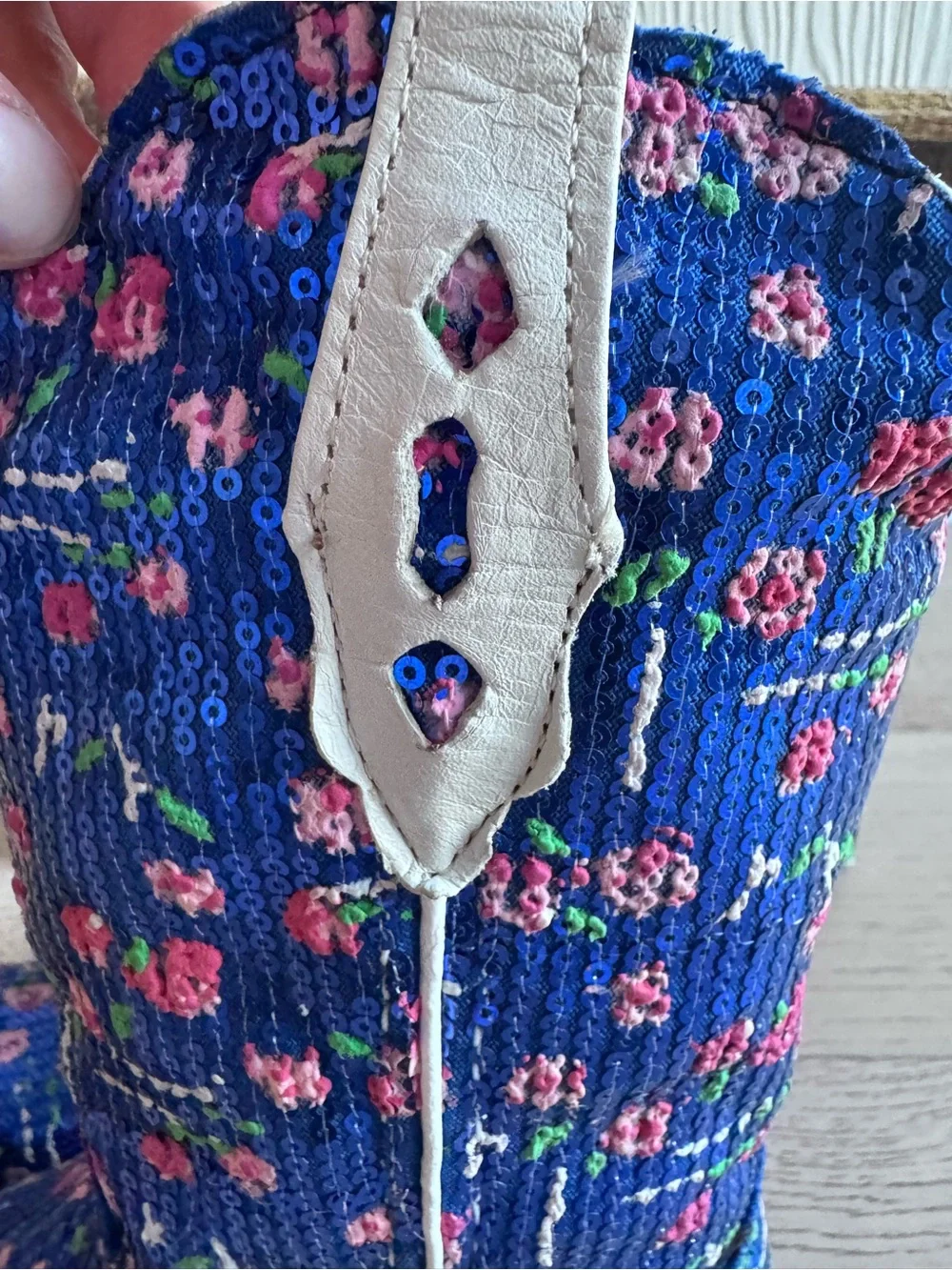 NEW GORGEOUS YADIRA KIDS FLORAL SEQUIN WESTERN BOOT Sz: 2 Girl's